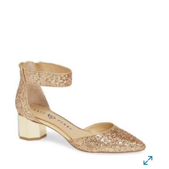 Katy Perry Collections Shoes - Katy Perry Glitter Ankle Strap pointy Pumps The Jo